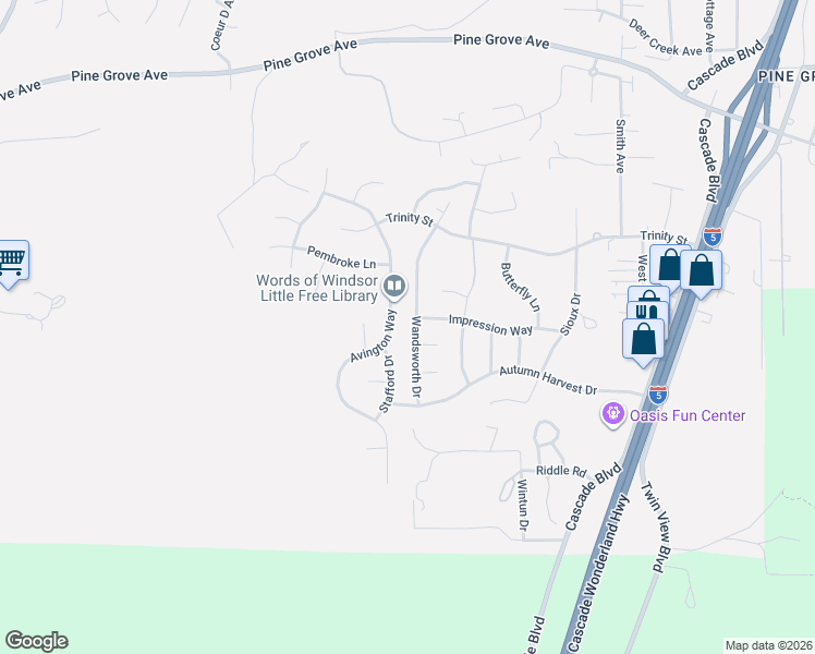 map of restaurants, bars, coffee shops, grocery stores, and more near 3200-3236 Wandsworth Dr in Shasta Lake