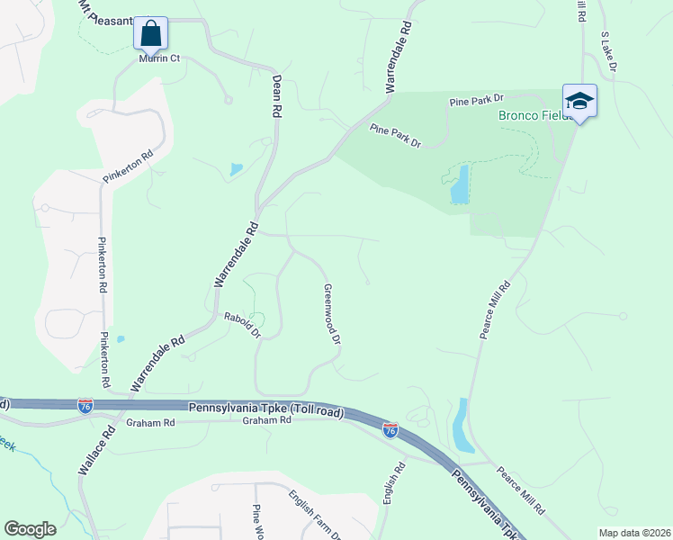 map of restaurants, bars, coffee shops, grocery stores, and more near 204 Greenwood Drive in Wexford