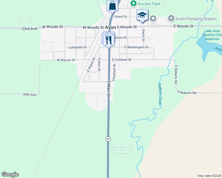 map of restaurants, bars, coffee shops, grocery stores, and more near 300-398 S Main St in Avon