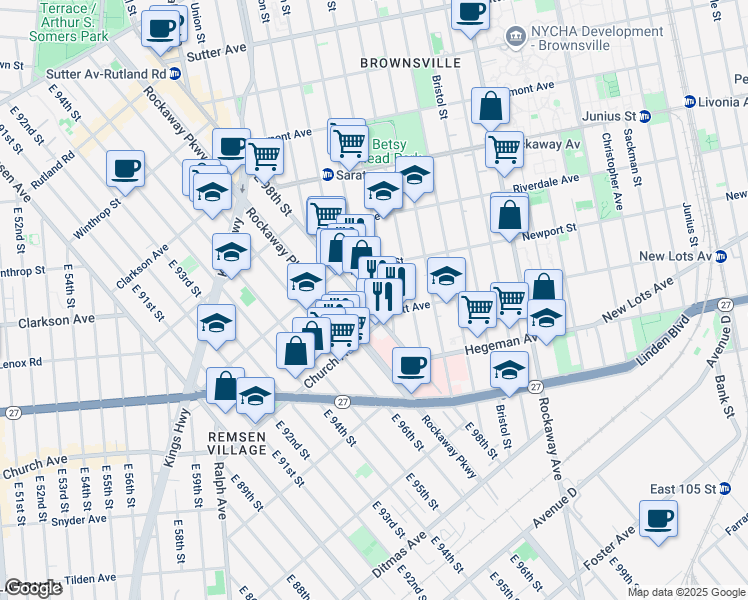 map of restaurants, bars, coffee shops, grocery stores, and more near in Brooklyn