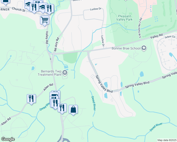 map of restaurants, bars, coffee shops, grocery stores, and more near 69 Baldwin Court in Basking Ridge