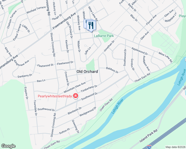 map of restaurants, bars, coffee shops, grocery stores, and more near 2 Wedgewood Drive in Easton