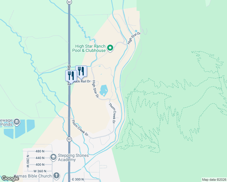 map of restaurants, bars, coffee shops, grocery stores, and more near 908 Cabin Way in Kamas