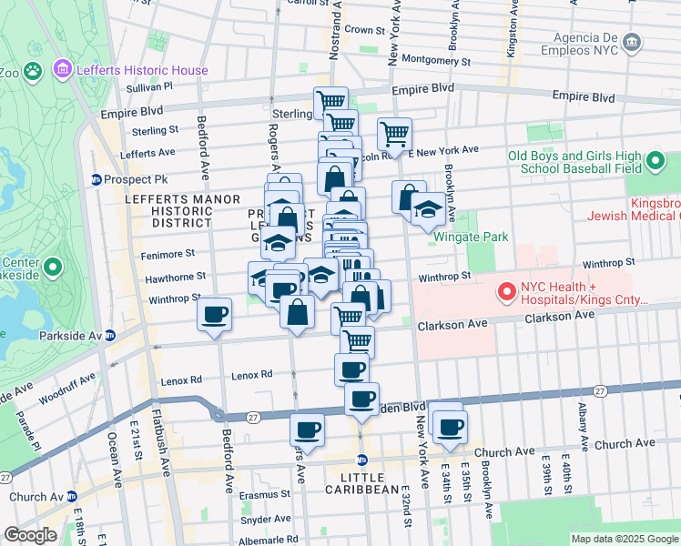 map of restaurants, bars, coffee shops, grocery stores, and more near in Brooklyn