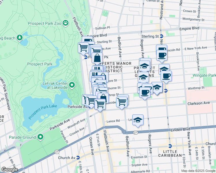 map of restaurants, bars, coffee shops, grocery stores, and more near 37 Hawthorne Street in Brooklyn