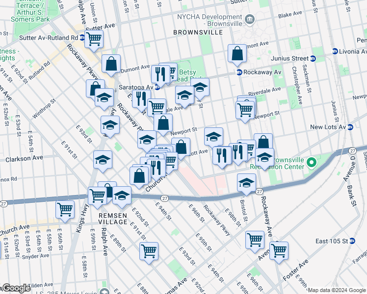 map of restaurants, bars, coffee shops, grocery stores, and more near in Brooklyn