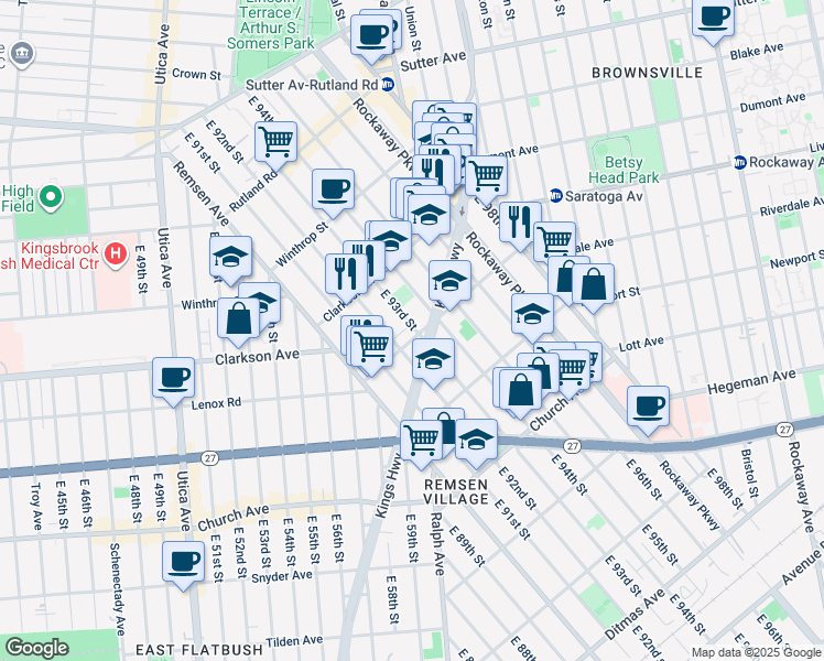 map of restaurants, bars, coffee shops, grocery stores, and more near in Brooklyn