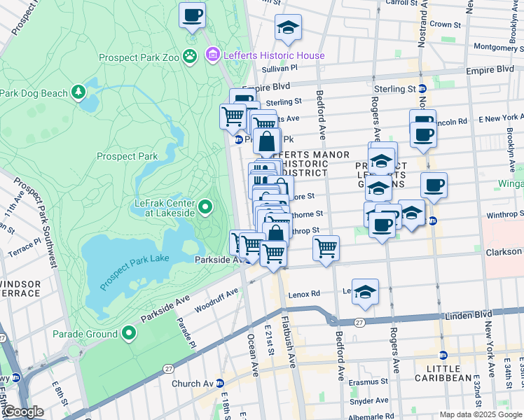 map of restaurants, bars, coffee shops, grocery stores, and more near in Brooklyn