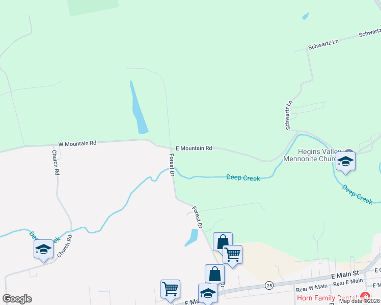 map of restaurants, bars, coffee shops, grocery stores, and more near 14 East Mountain Road in Hegins
