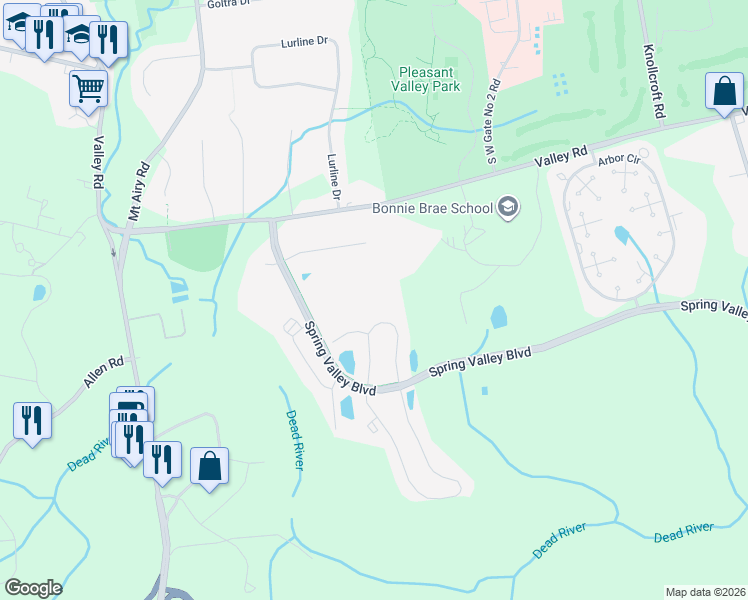 map of restaurants, bars, coffee shops, grocery stores, and more near 116 Woodward Lane in Basking Ridge