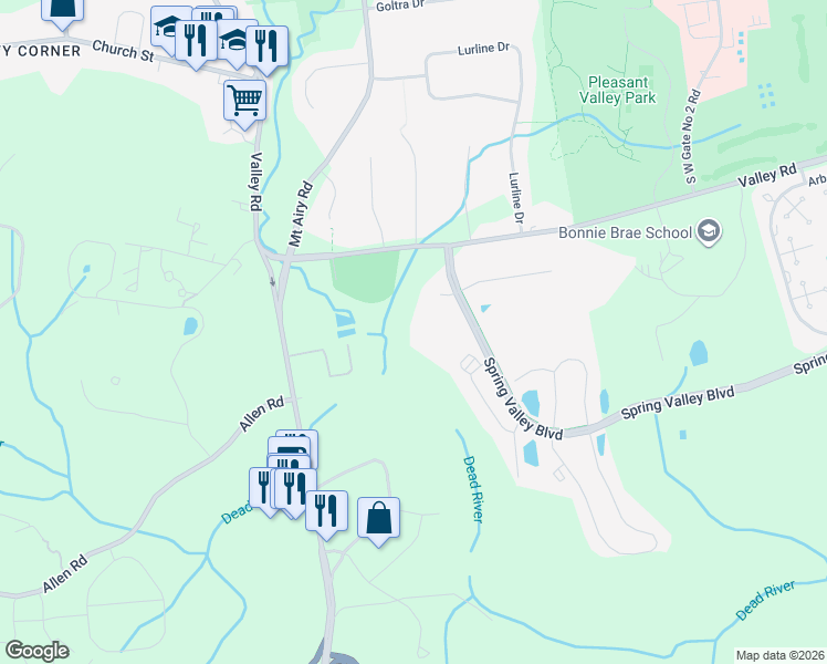 map of restaurants, bars, coffee shops, grocery stores, and more near 48 Baldwin Court in Basking Ridge