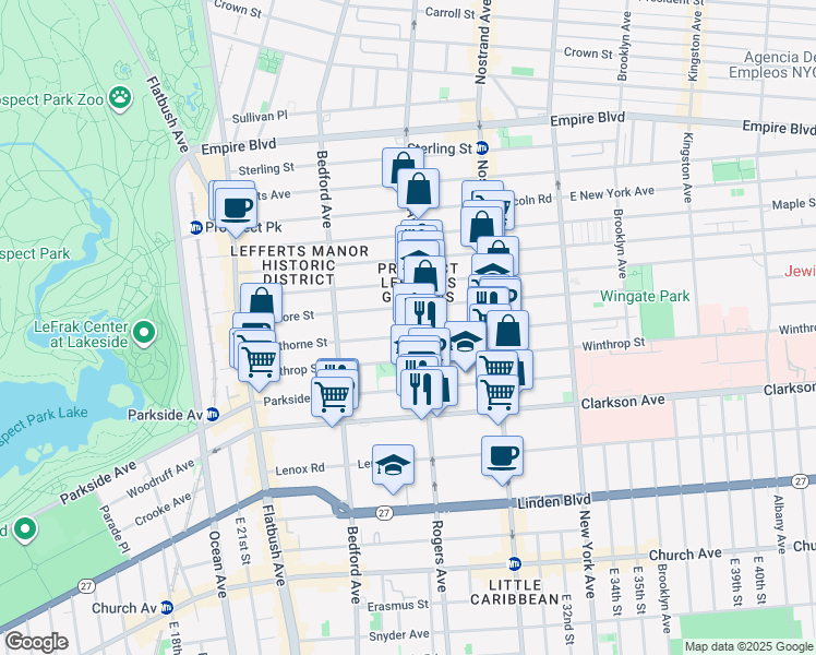 map of restaurants, bars, coffee shops, grocery stores, and more near 170 Hawthorne Street in Brooklyn