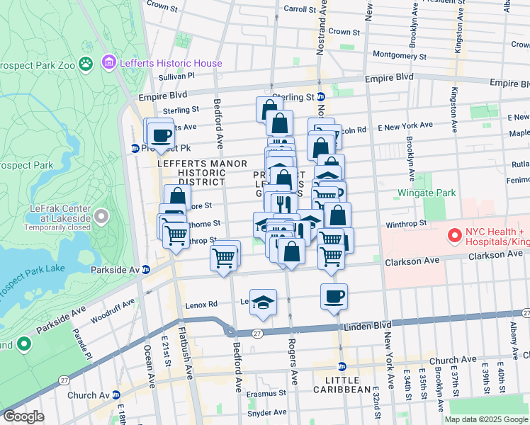 map of restaurants, bars, coffee shops, grocery stores, and more near 170 Hawthorne Street in Brooklyn