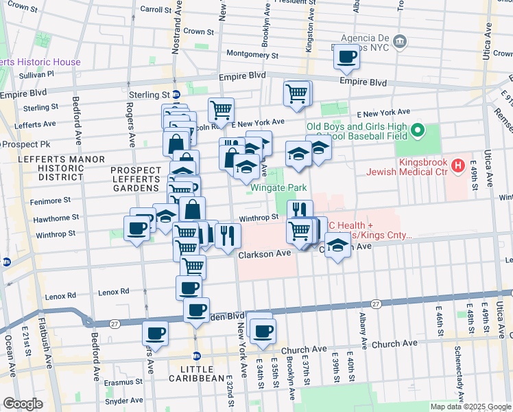 map of restaurants, bars, coffee shops, grocery stores, and more near 440 Hawthorne Street in Brooklyn