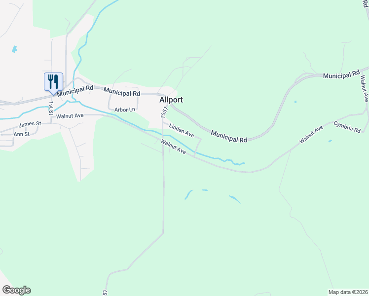 map of restaurants, bars, coffee shops, grocery stores, and more near 300-362 Walnut Ave in Northern Cambria