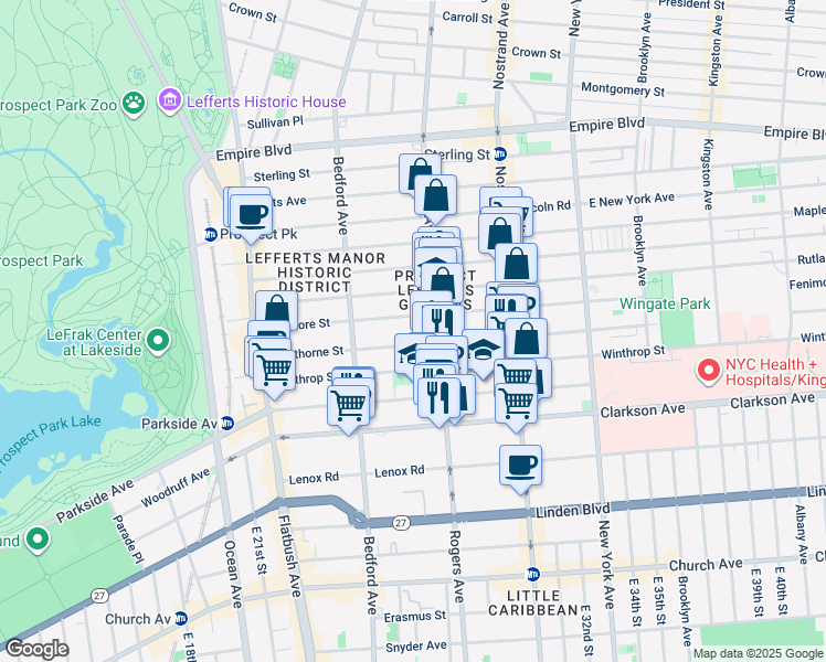 map of restaurants, bars, coffee shops, grocery stores, and more near 181 Hawthorne Street in Brooklyn