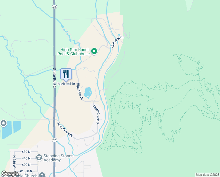 map of restaurants, bars, coffee shops, grocery stores, and more near Woodland View Drive in Wasatch County
