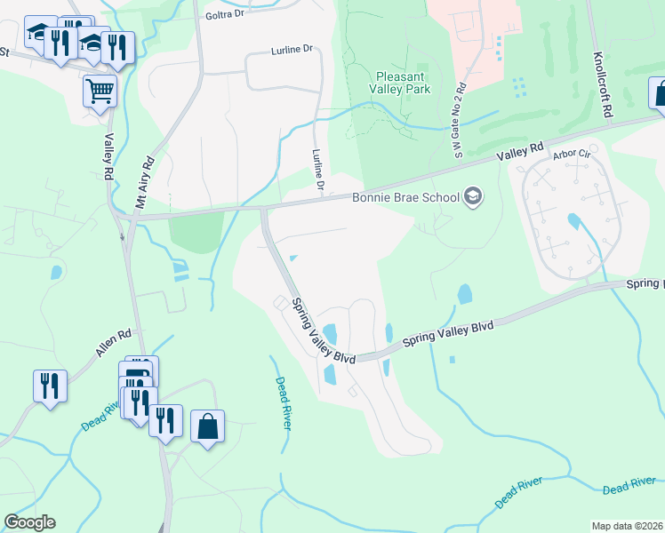 map of restaurants, bars, coffee shops, grocery stores, and more near 116 Woodward Lane in Basking Ridge