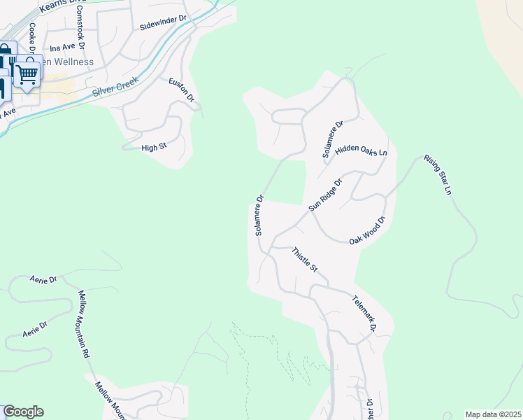 map of restaurants, bars, coffee shops, grocery stores, and more near 3396 Solamere Drive in Park City