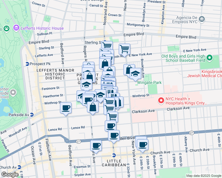 map of restaurants, bars, coffee shops, grocery stores, and more near in Brooklyn