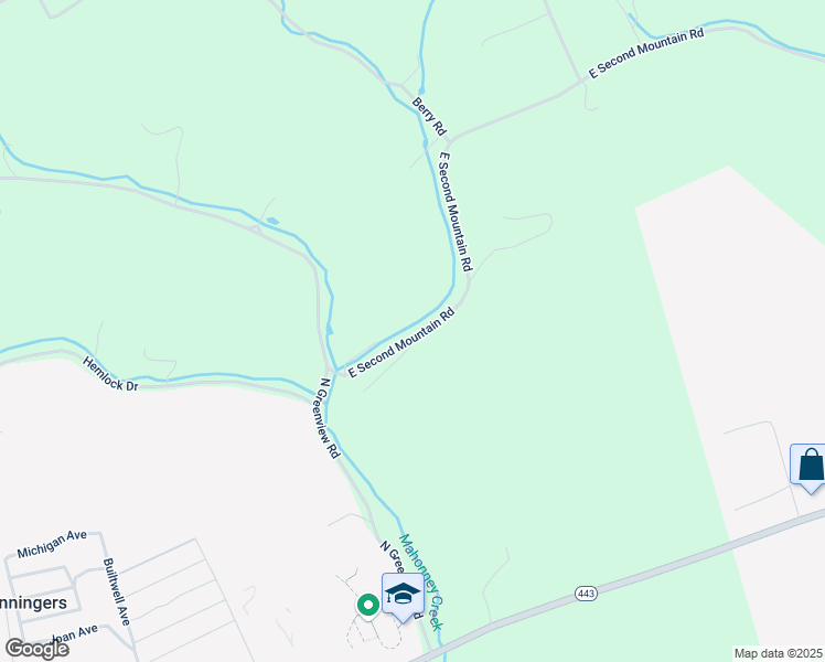 map of restaurants, bars, coffee shops, grocery stores, and more near 387 East Second Mountain Road in Schuylkill Haven