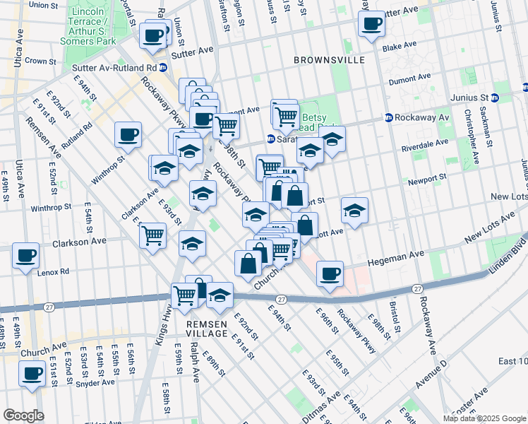 map of restaurants, bars, coffee shops, grocery stores, and more near in Brooklyn