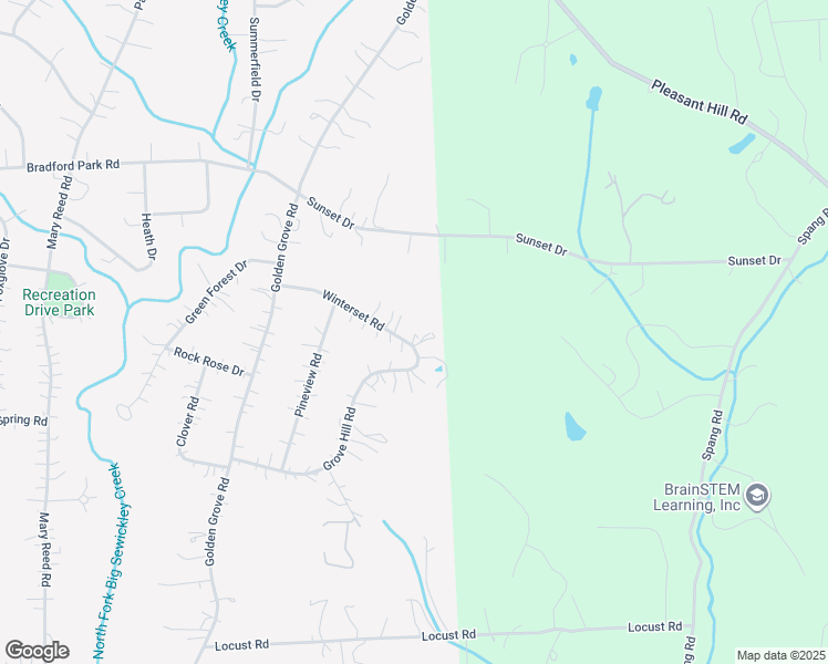 map of restaurants, bars, coffee shops, grocery stores, and more near 136 Winterset Road in Baden