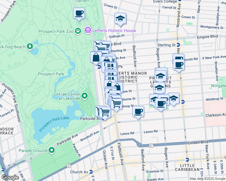 map of restaurants, bars, coffee shops, grocery stores, and more near in Brooklyn