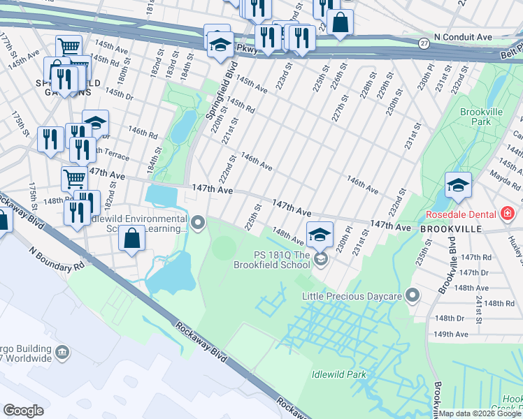 map of restaurants, bars, coffee shops, grocery stores, and more near in Queens