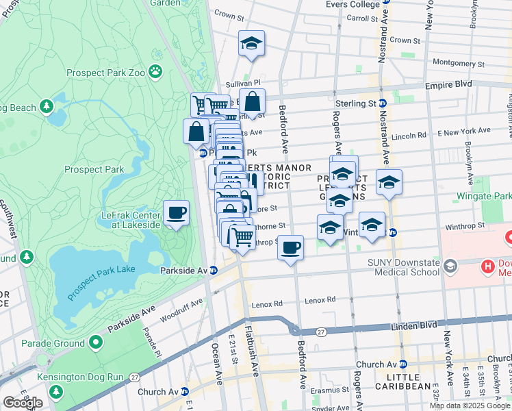 map of restaurants, bars, coffee shops, grocery stores, and more near 107 Fenimore Street in Brooklyn