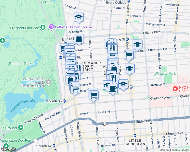 map of restaurants, bars, coffee shops, grocery stores, and more near in Brooklyn