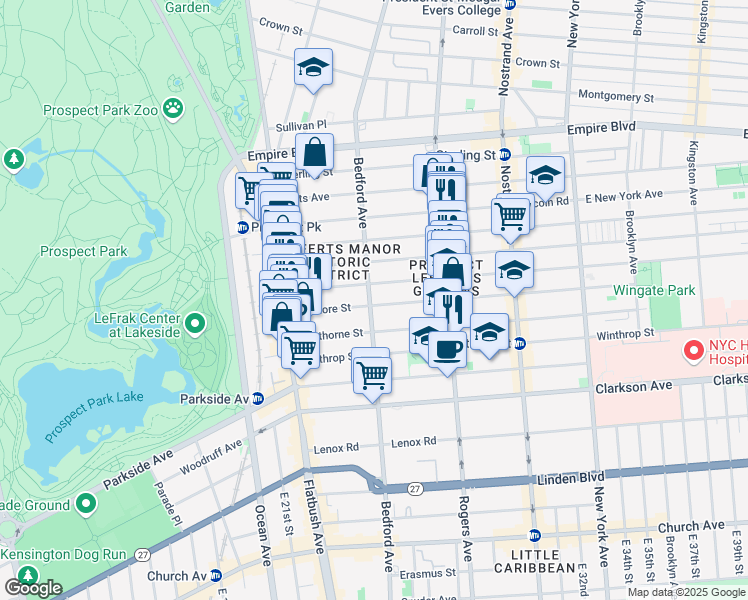 map of restaurants, bars, coffee shops, grocery stores, and more near in Brooklyn