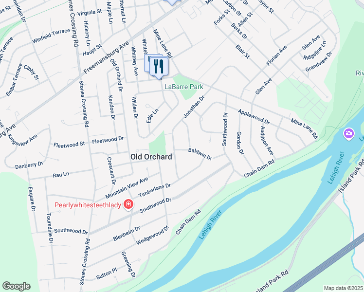 map of restaurants, bars, coffee shops, grocery stores, and more near 186 Jonathan Drive in Easton