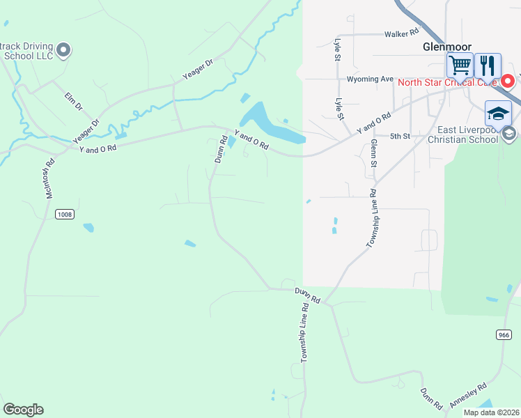 map of restaurants, bars, coffee shops, grocery stores, and more near 45828 Madison Drive in East Liverpool