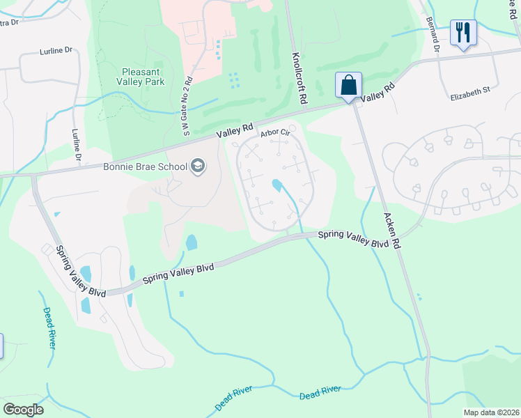 map of restaurants, bars, coffee shops, grocery stores, and more near 179 Locust Lane in Basking Ridge