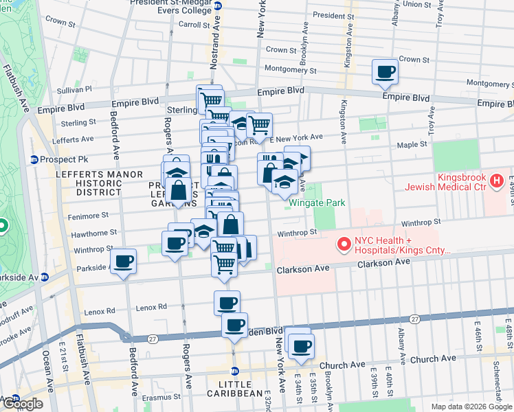 map of restaurants, bars, coffee shops, grocery stores, and more near 428 Fenimore Street in Brooklyn