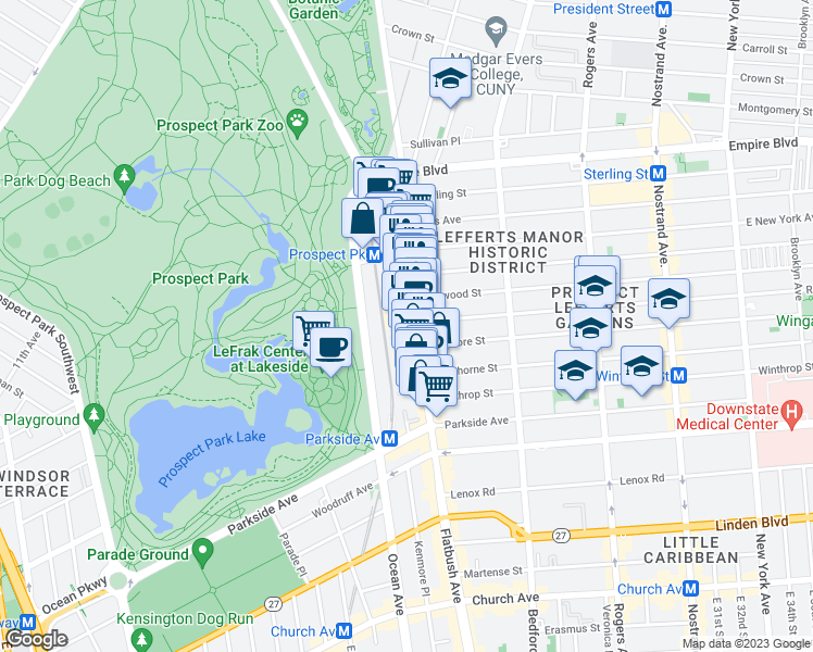 map of restaurants, bars, coffee shops, grocery stores, and more near in Brooklyn