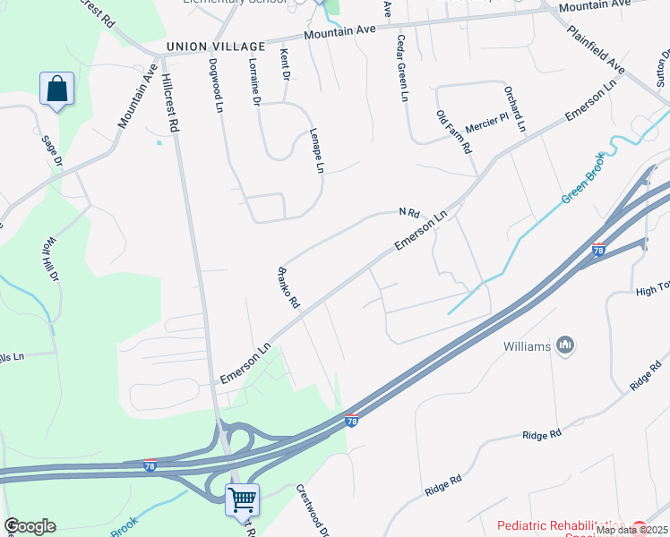 map of restaurants, bars, coffee shops, grocery stores, and more near 373 Emerson Lane in Berkeley Heights
