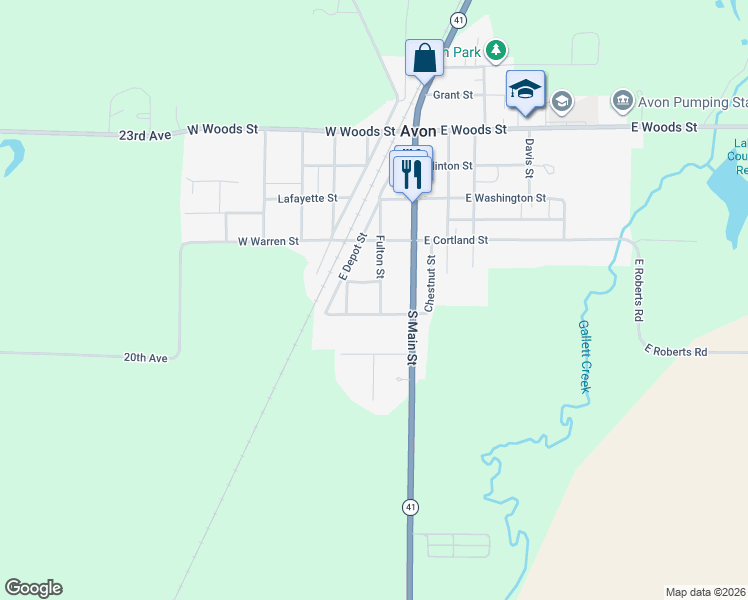 map of restaurants, bars, coffee shops, grocery stores, and more near 211-221 Fulton Street in Avon