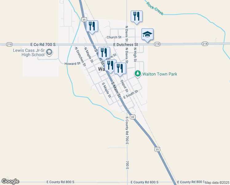 map of restaurants, bars, coffee shops, grocery stores, and more near 151 Broadway Street in Walton