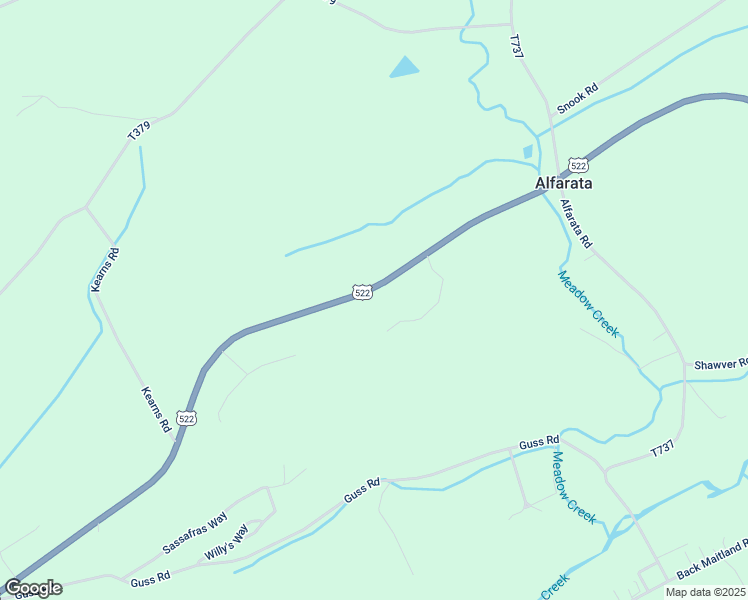 map of restaurants, bars, coffee shops, grocery stores, and more near Highway 522 South in Mifflin County