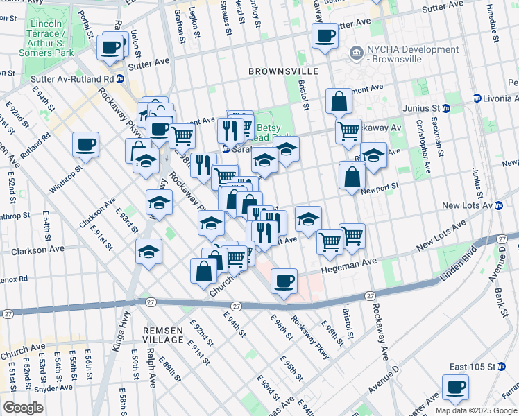 map of restaurants, bars, coffee shops, grocery stores, and more near 45 Newport Street in Brooklyn