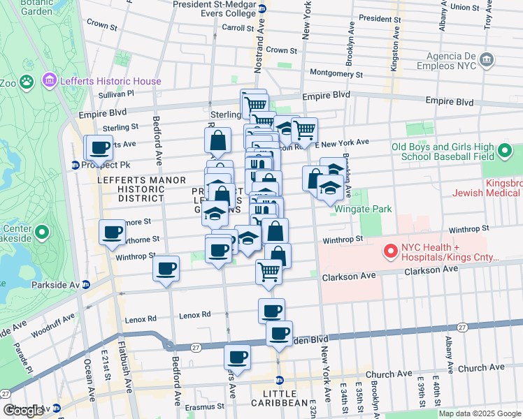 map of restaurants, bars, coffee shops, grocery stores, and more near in Brooklyn