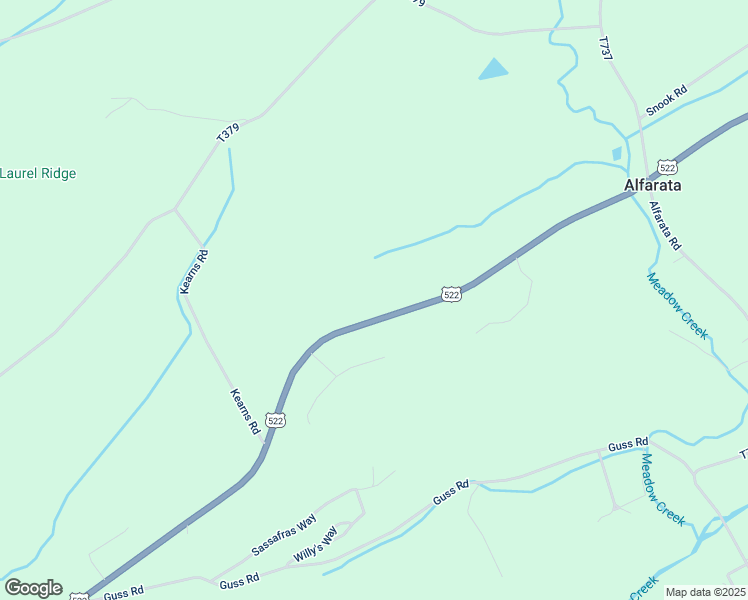 map of restaurants, bars, coffee shops, grocery stores, and more near Highway 522 South in Mifflin County