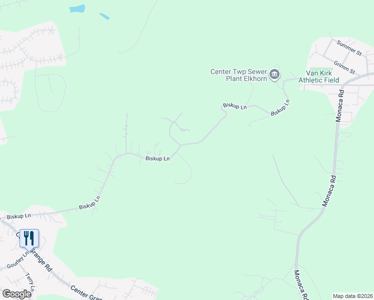 map of restaurants, bars, coffee shops, grocery stores, and more near 313 Biskup Lane in Monaca