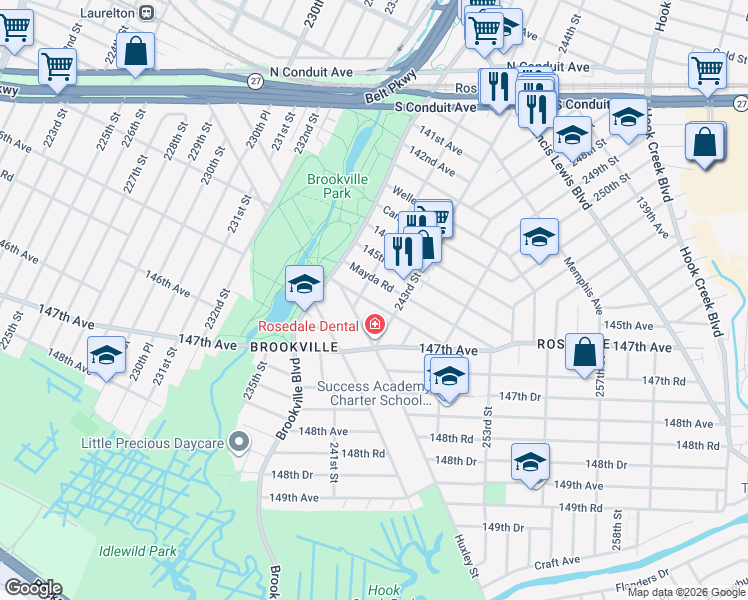 map of restaurants, bars, coffee shops, grocery stores, and more near 241-1 Newhall Avenue in Queens
