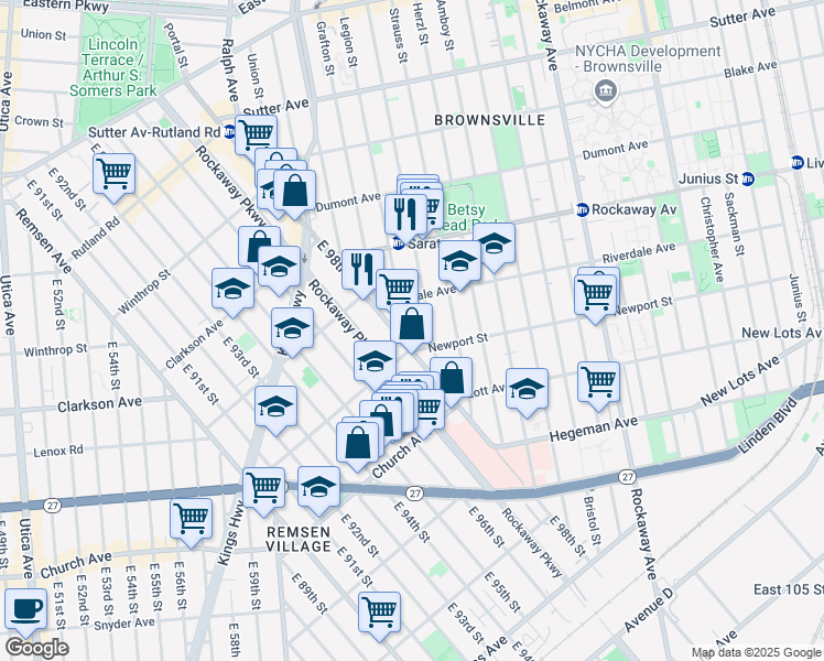 map of restaurants, bars, coffee shops, grocery stores, and more near 393 Legion Street in Brooklyn