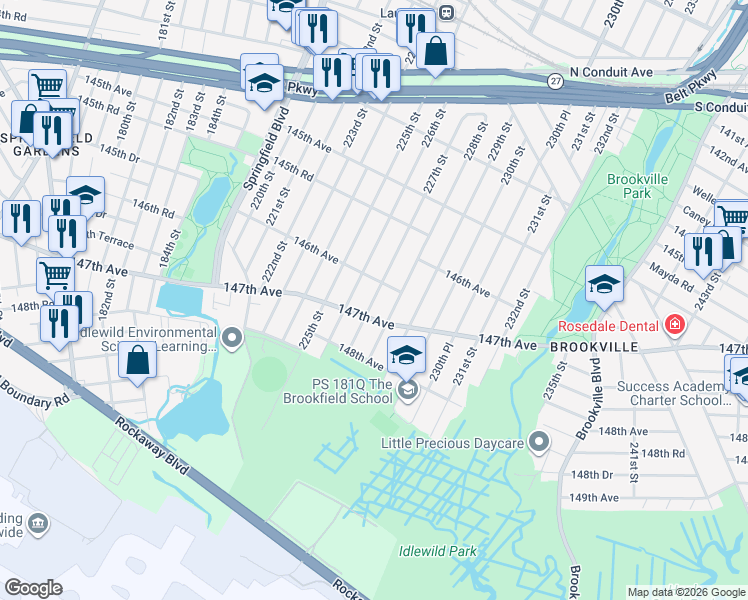map of restaurants, bars, coffee shops, grocery stores, and more near in Queens