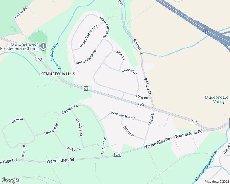 map of restaurants, bars, coffee shops, grocery stores, and more near 222 Aldin Road in Stewartsville