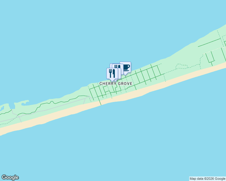 map of restaurants, bars, coffee shops, grocery stores, and more near 188 Holly Walk in Fire Island
